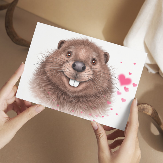 Majava ja Sydämet -Postikortti