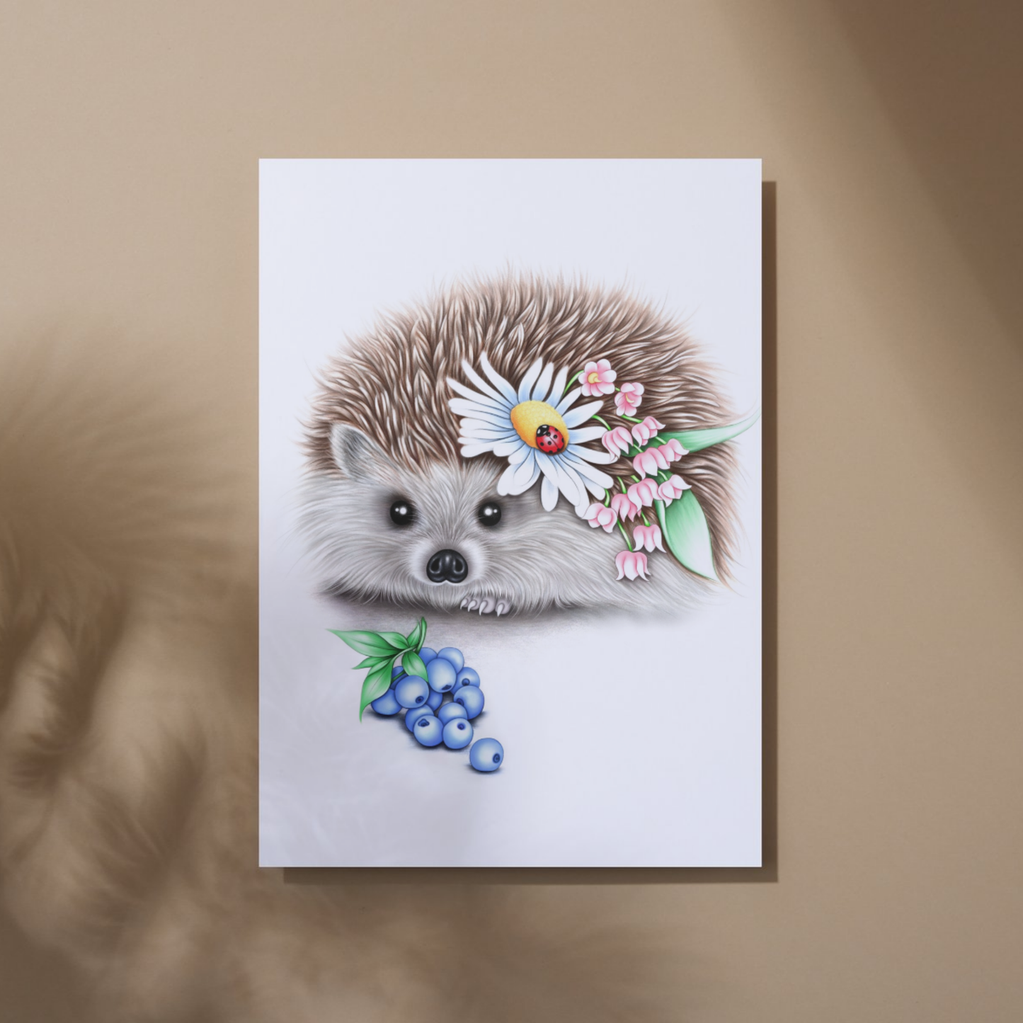 Igelkott och blåbär - Konsttryck