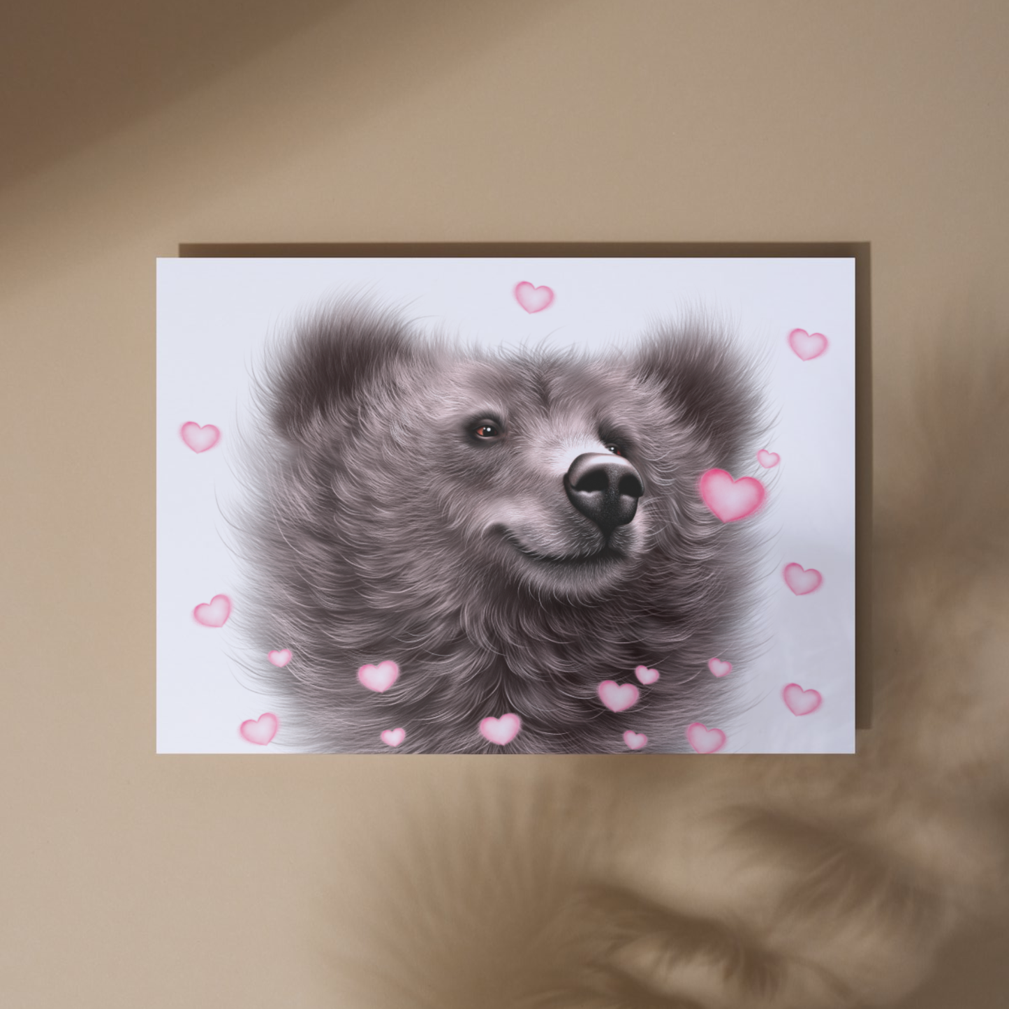 Björn och hjärtan - Konsttryck