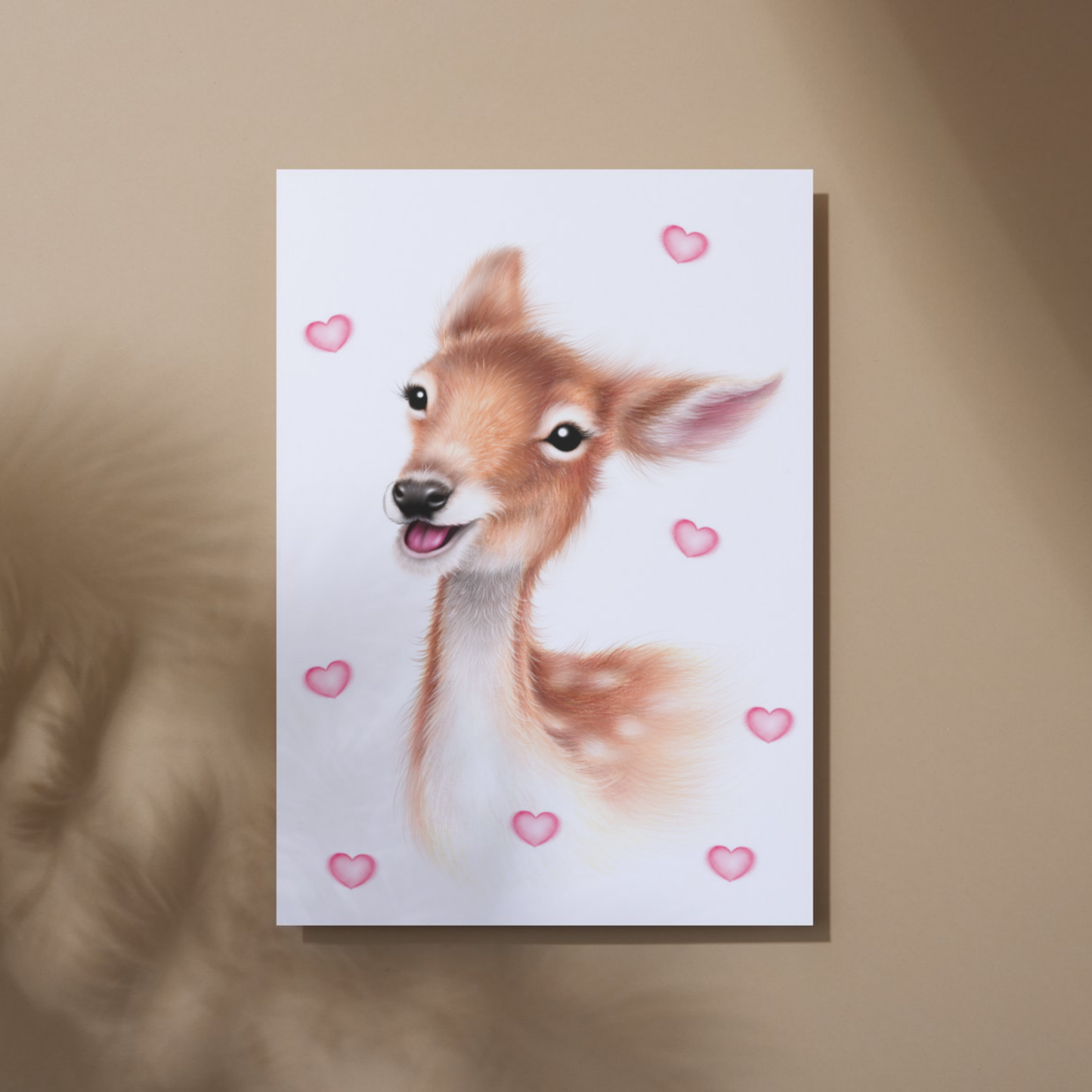 Hjort och hjärtan - Konsttryck