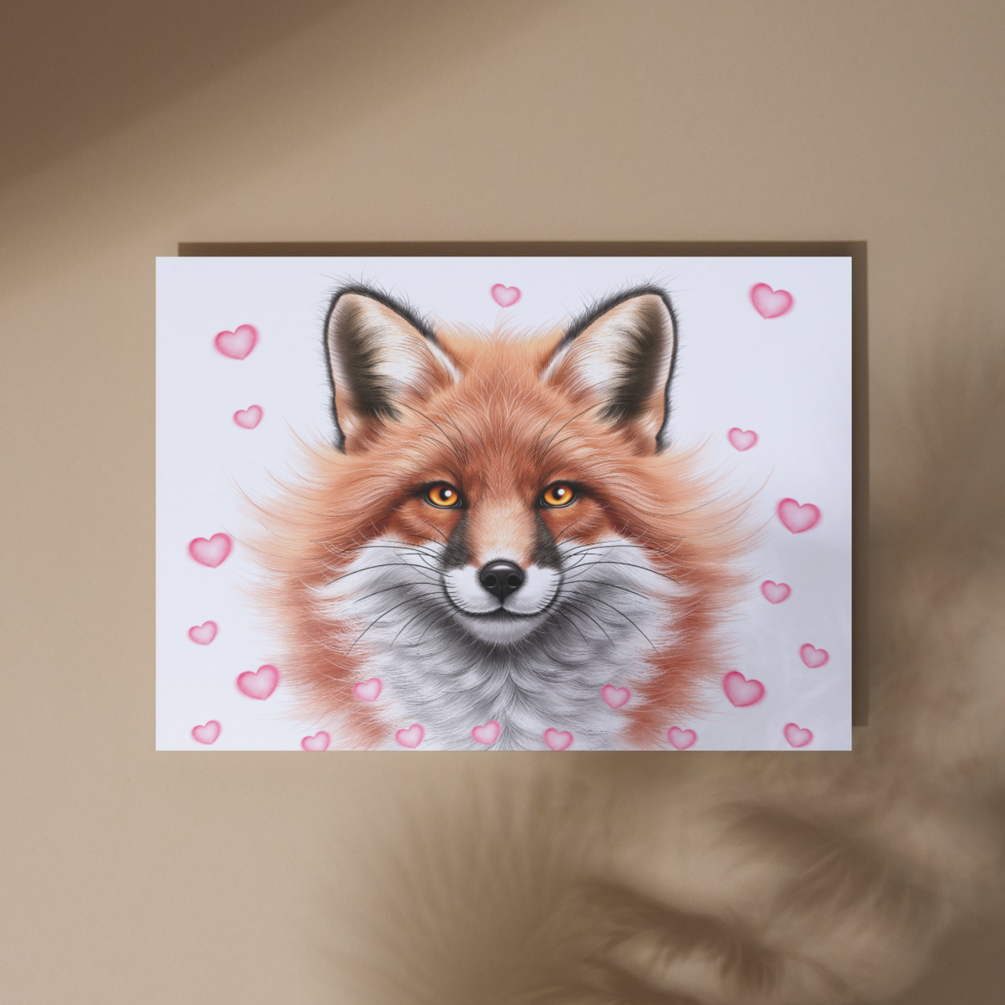Fox and Hearts -Art Print 2