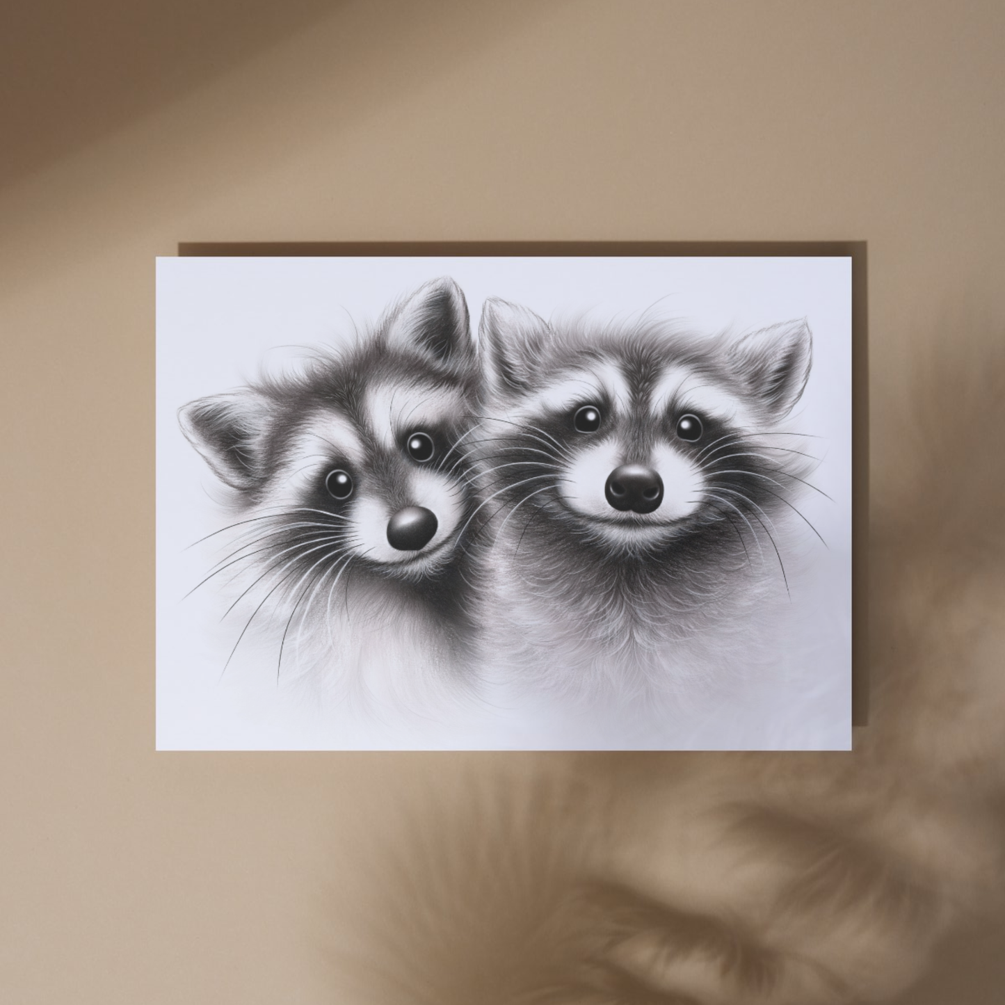 Raccoon couple -Art print