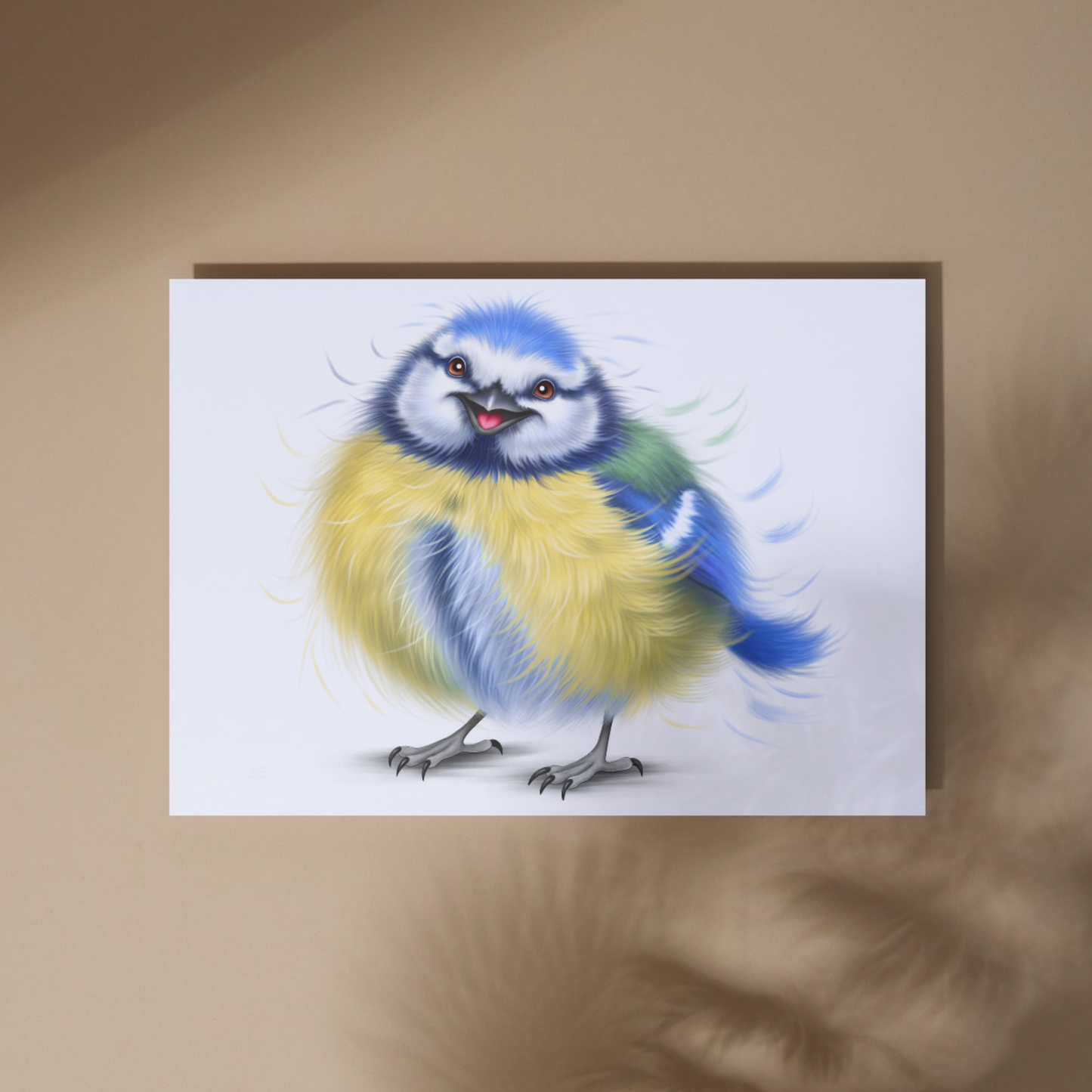 Lintu -Taideprintti (Sinitiainen) - ArtByAnnaK