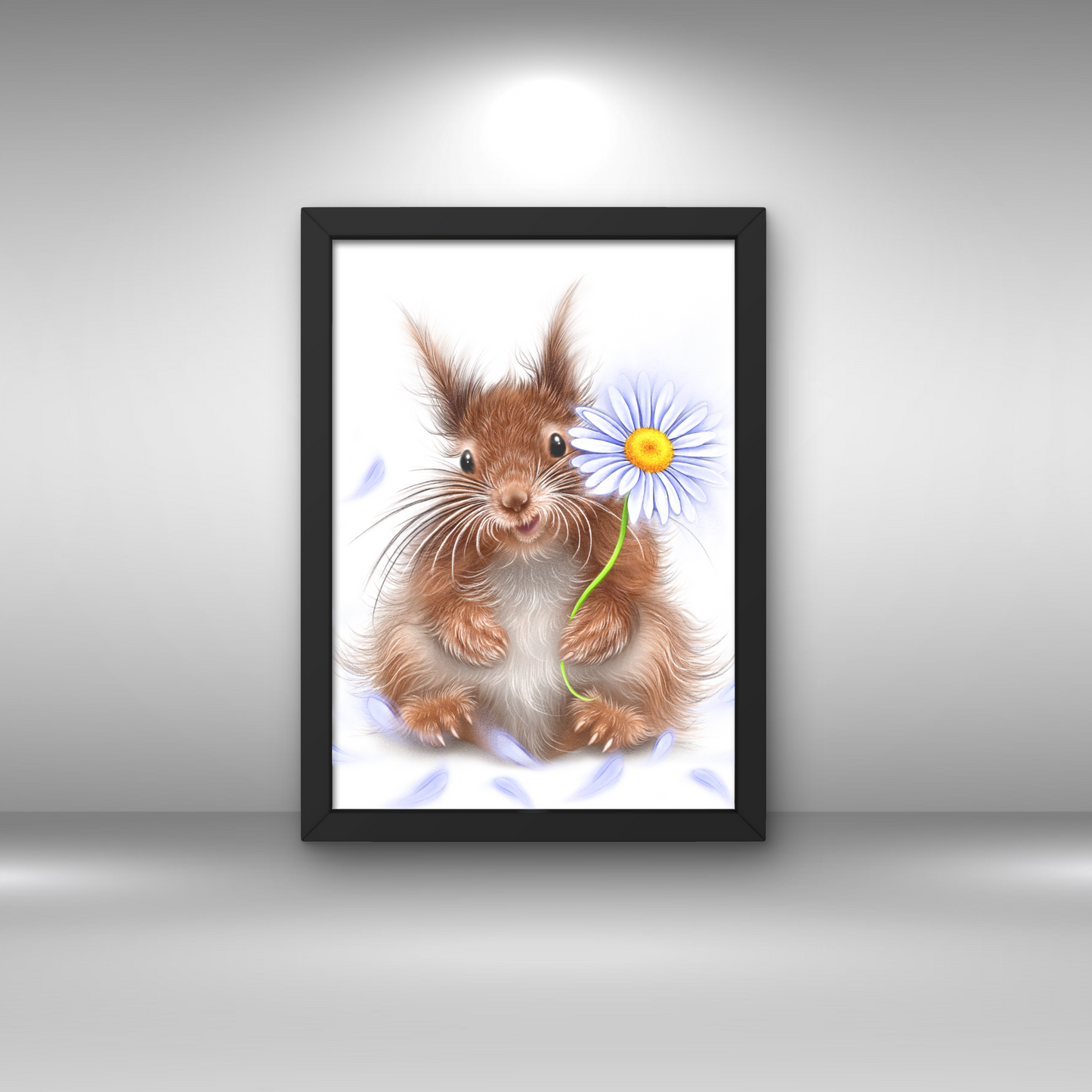 Squirrel and Daisy -Decorative painting
