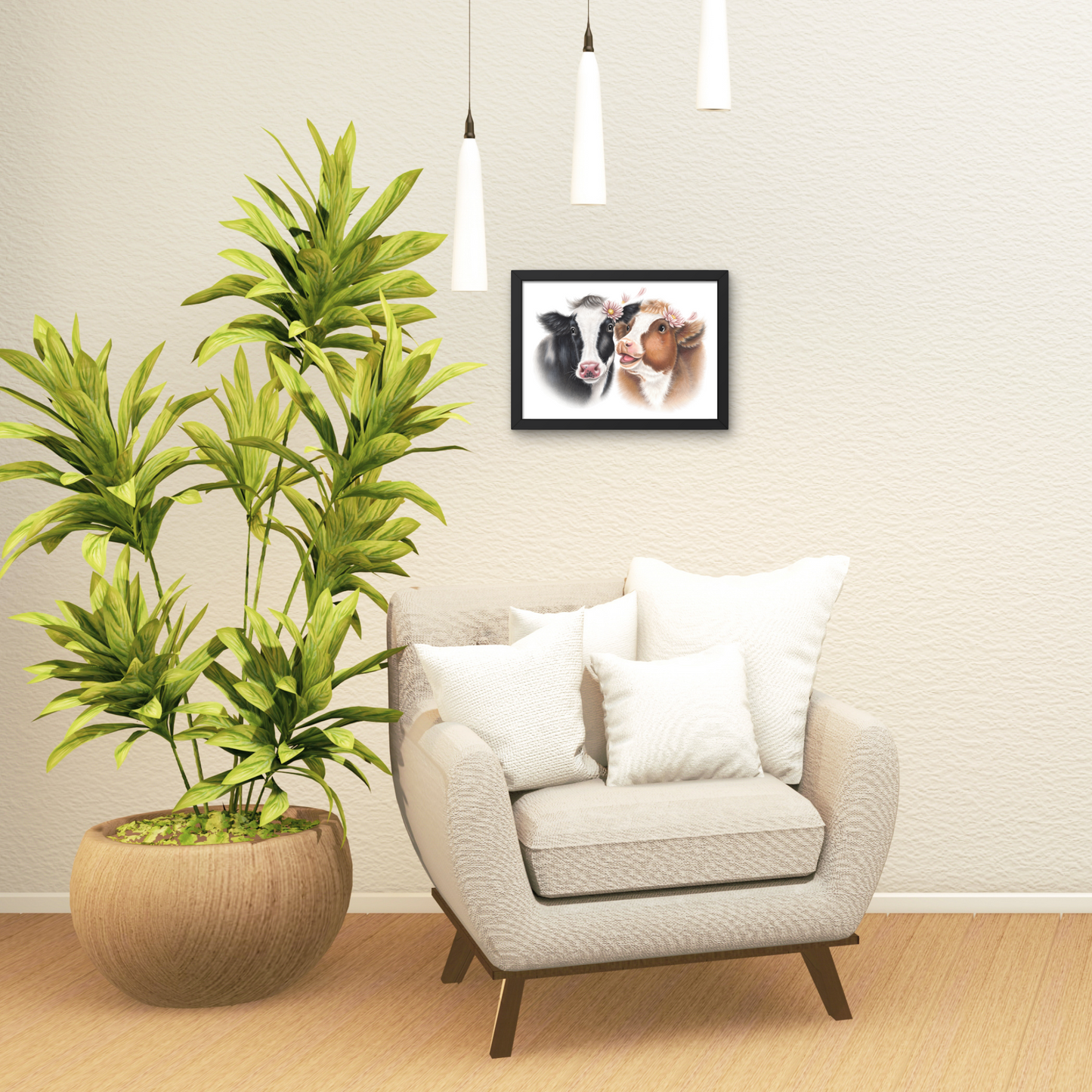 Cow Pair -Decorative Painting