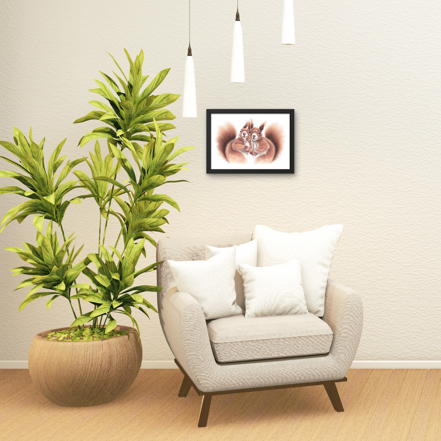 Squirrel Couple -Decorative painting