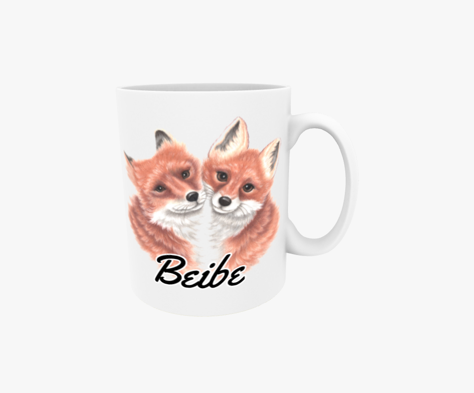 Beibe / Rävpar - Textmugg
