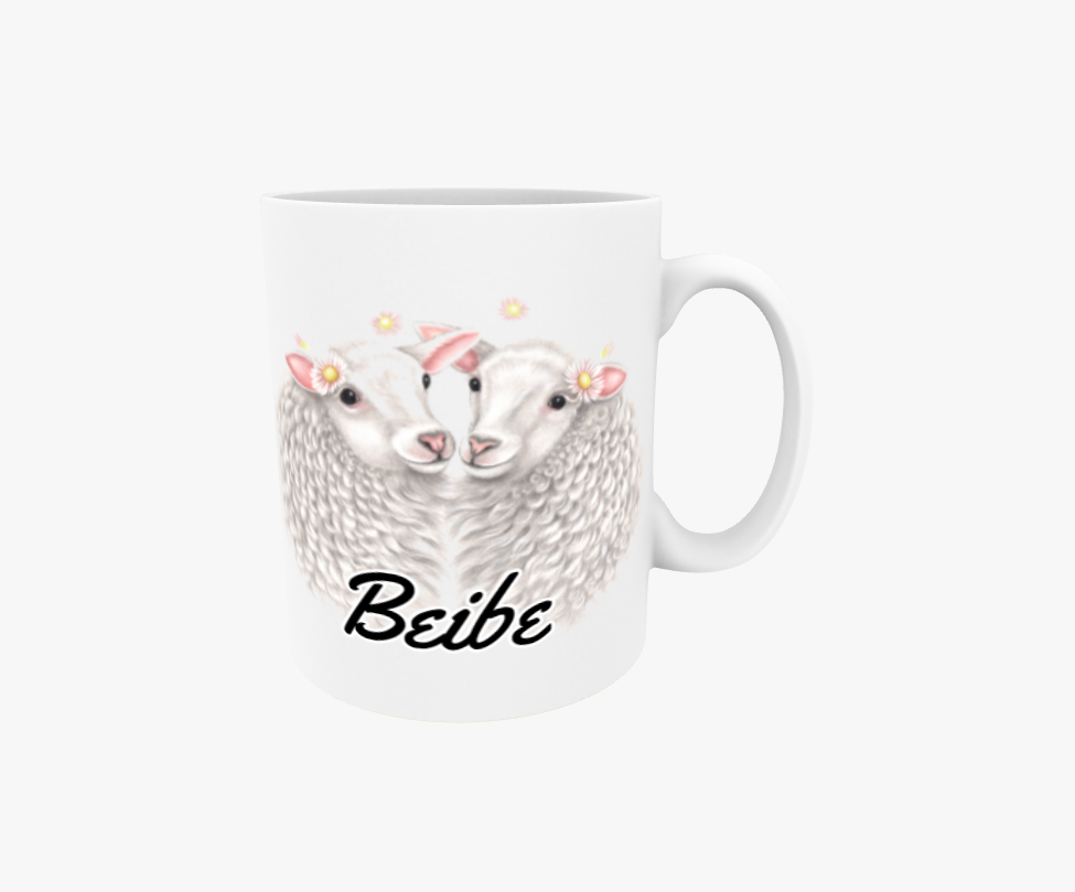 Beibe / Fårpar - Textmugg
