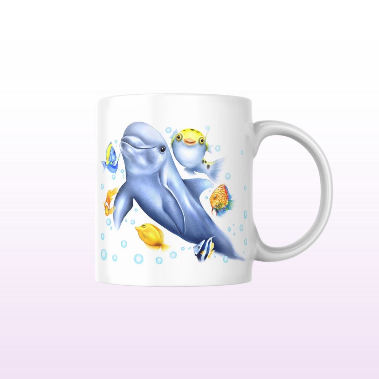 Dolphin and Fish Mug (Fish Mug)