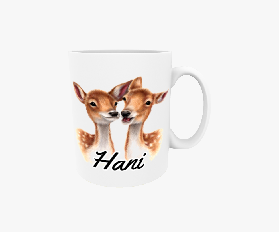 Höna/Hjortpar - Textmugg
