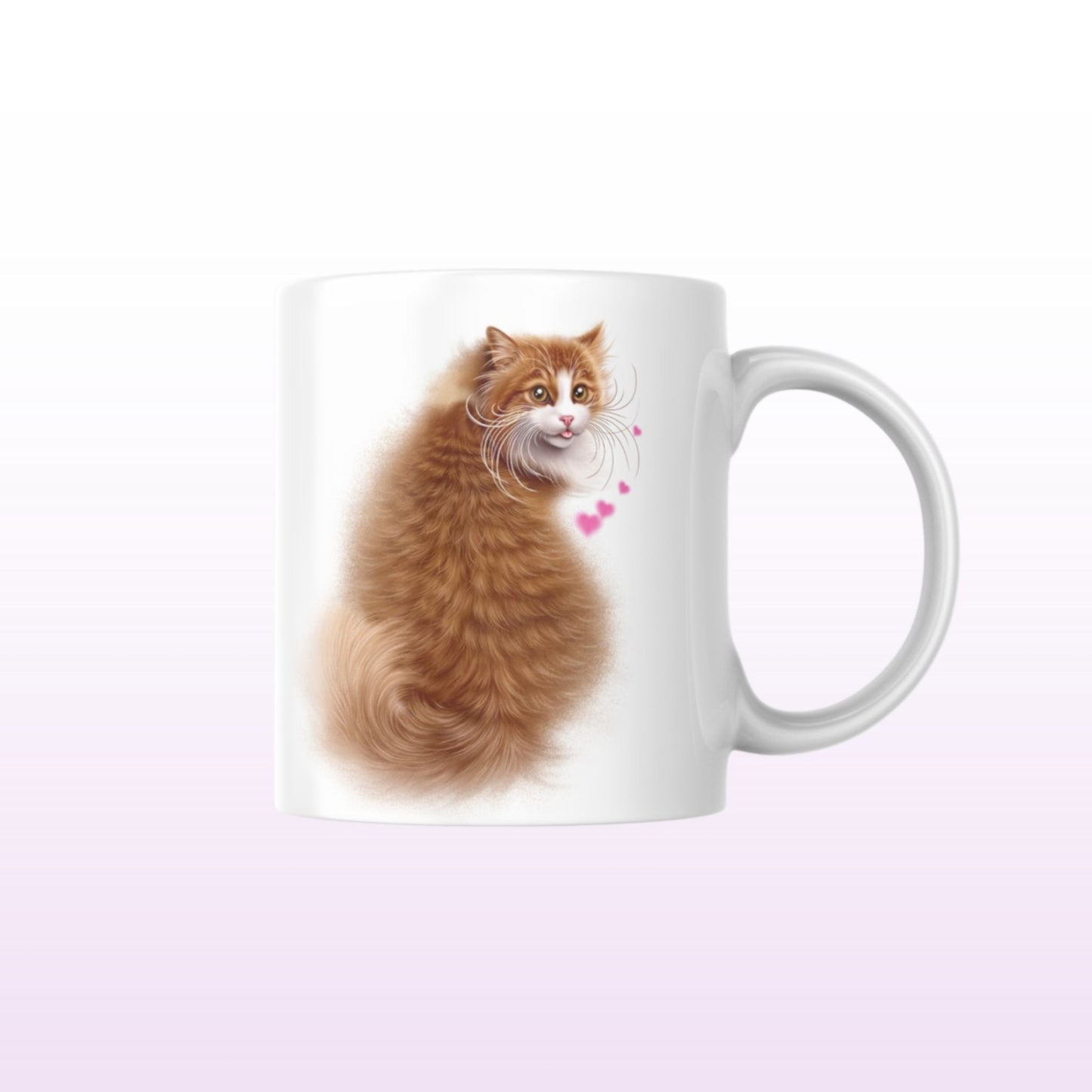 Röd katt sittande mugg (kattraser, kattmugg, kattunge)