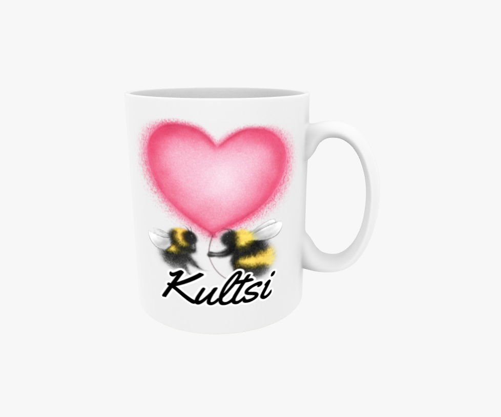 Kultsi / Pörriaäiset och hjärtat - textmugg