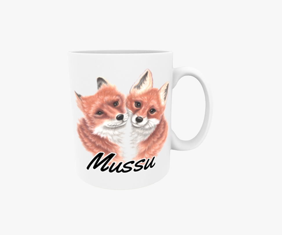 Mussu / Rävpar - Textmugg