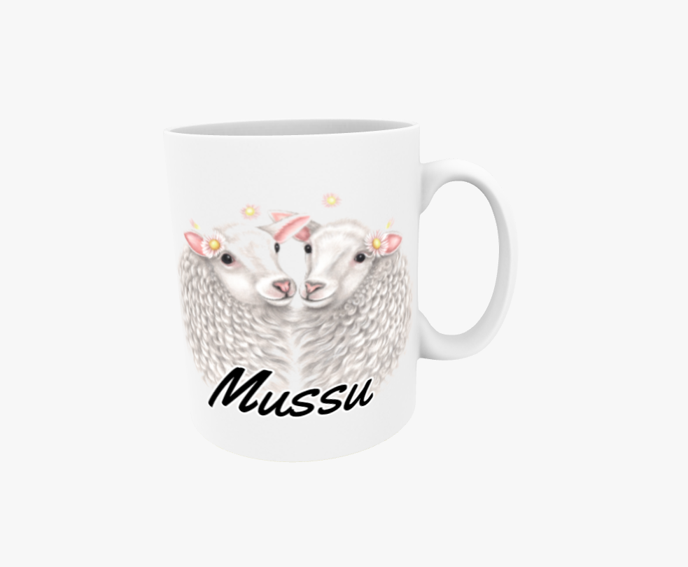 Mussu / Fårpar - Textmugg