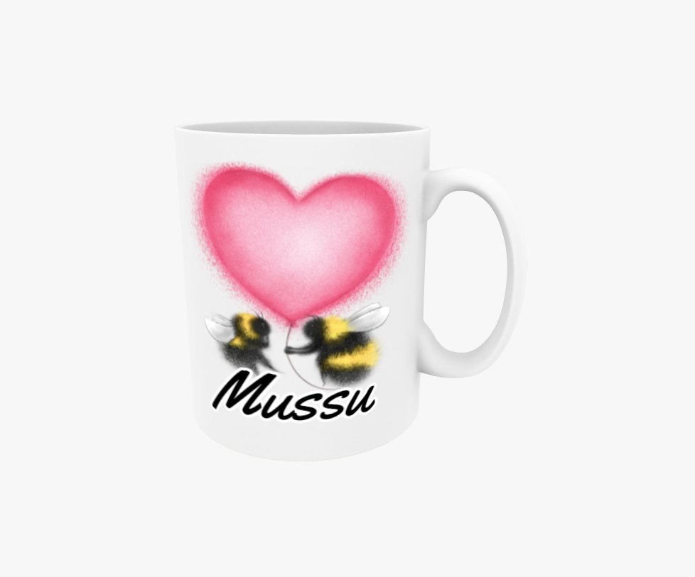 Mussu / Pörriaäiset och hjärtat - Textmugg