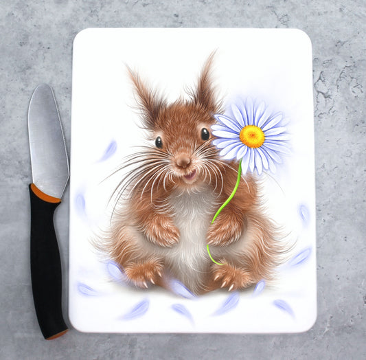 Skärbräda av ekorre och prästkrage