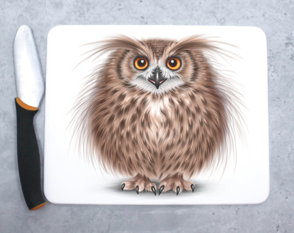 Pöllö -Leikkuulauta - ArtByAnnaK