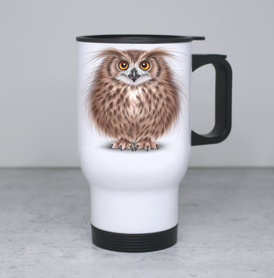 Pöllö -Termosmuki - ArtByAnnaK