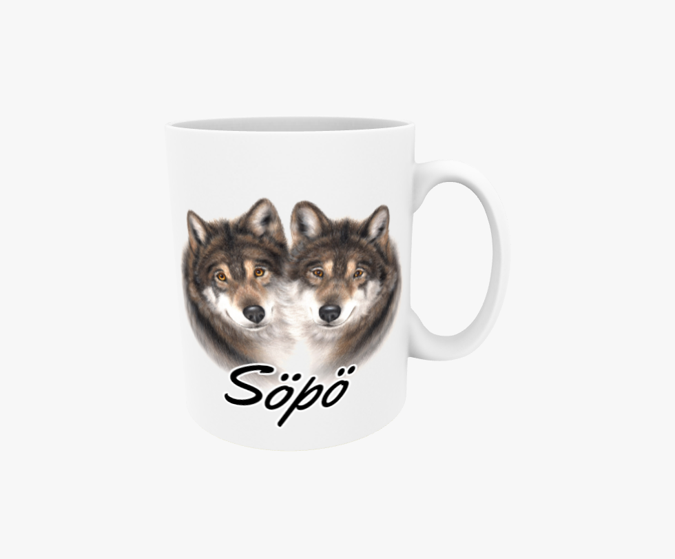 Söt / Vargpar - Textmugg