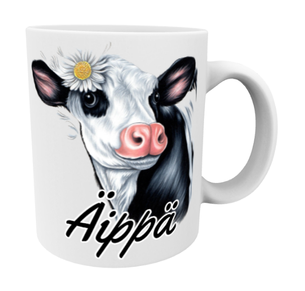 Mother / Cow Black and White Mug