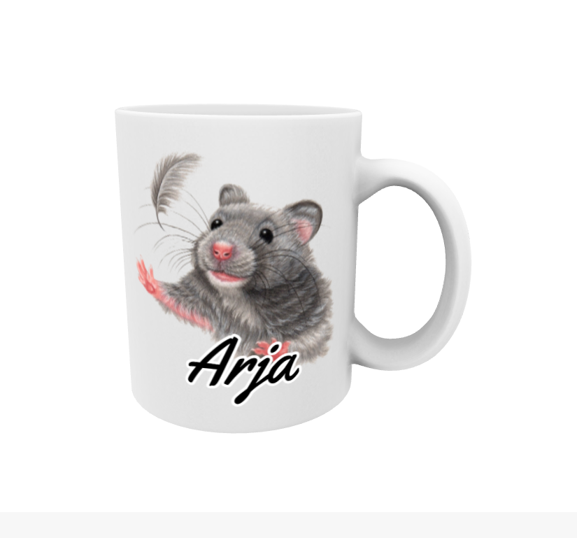 Arja / Mouse and Feather Mug
