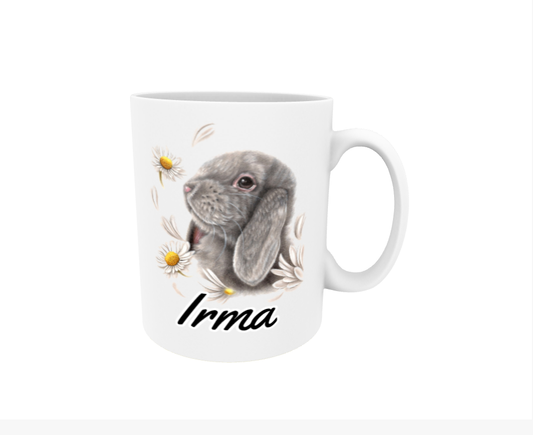 Irma / Bunny and Flowers - Name Mug
