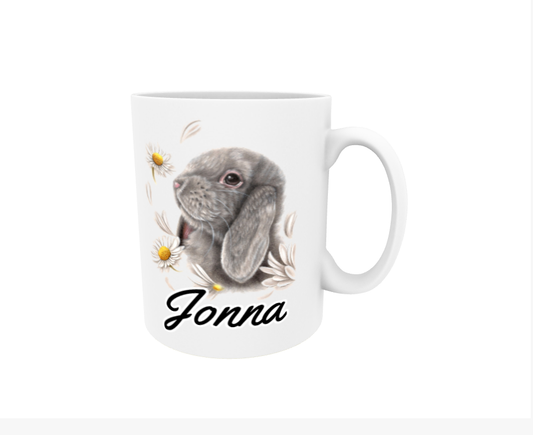 Jonna / Bunny and Flowers - Name Mug