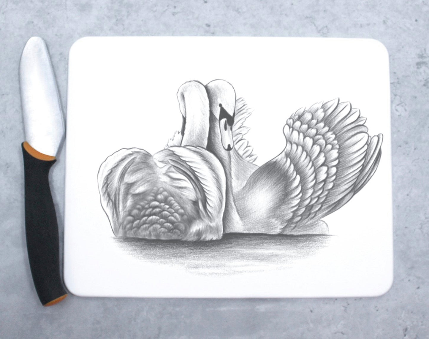 Swan Couple -Cutting Board (Bird, Love)