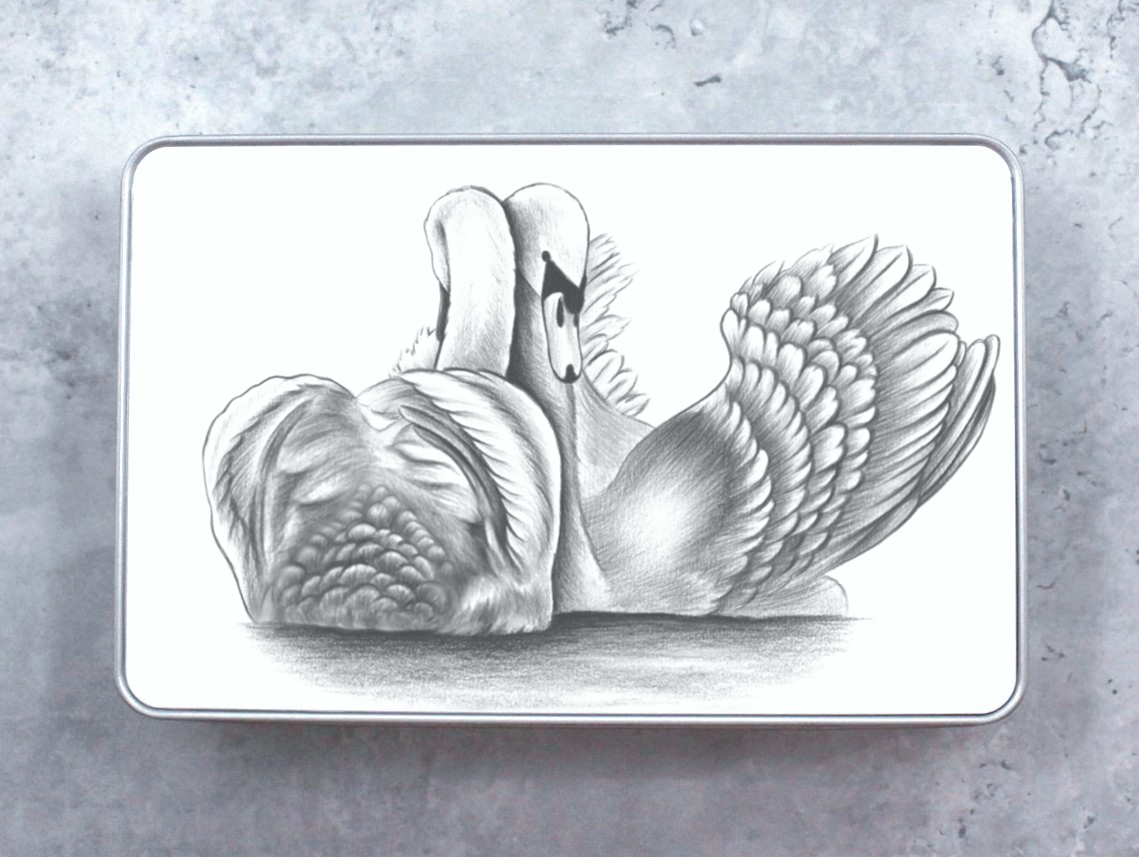 Swan Pair - Tin Box (Bird, Love)