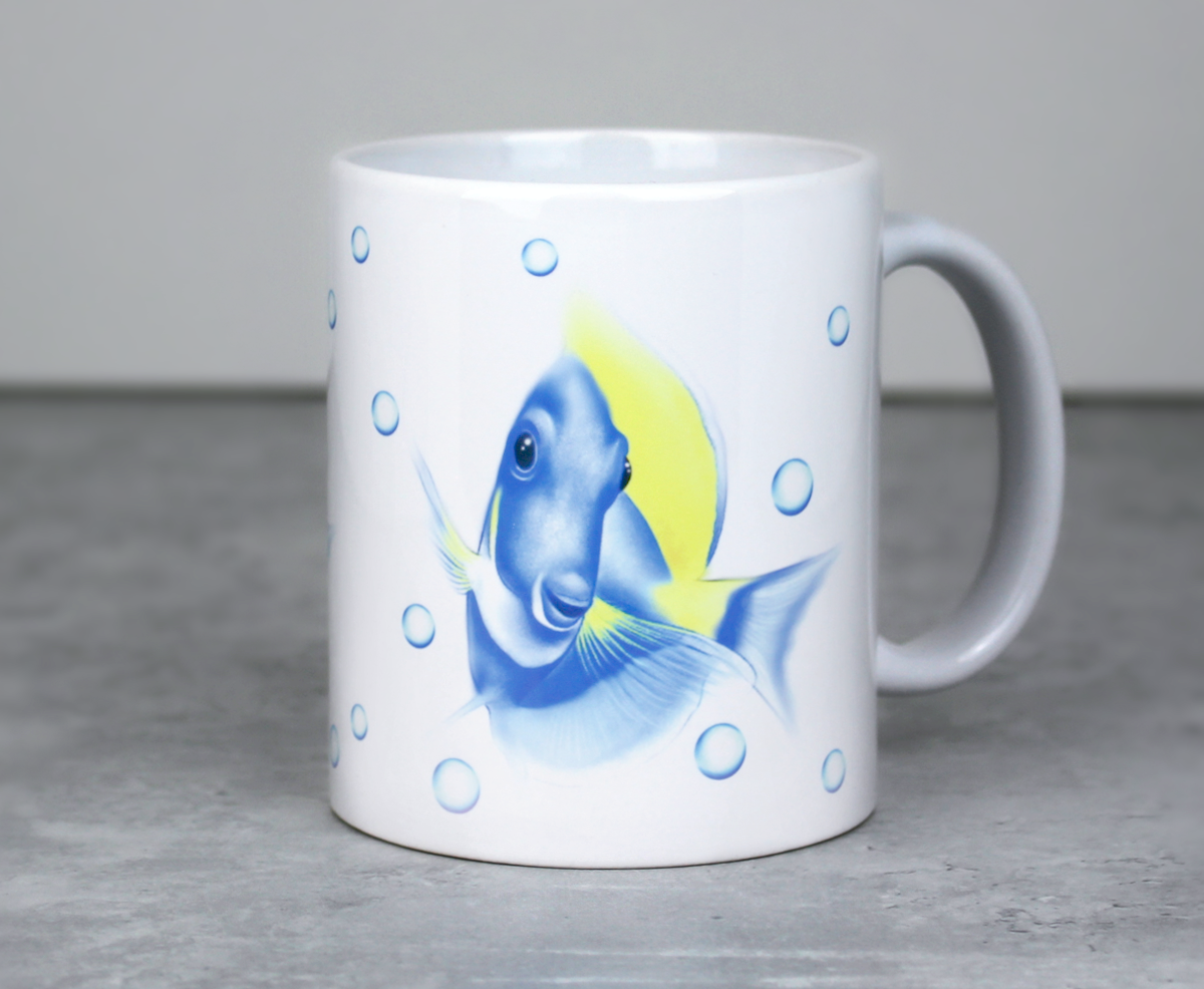 Blå fiskmugg