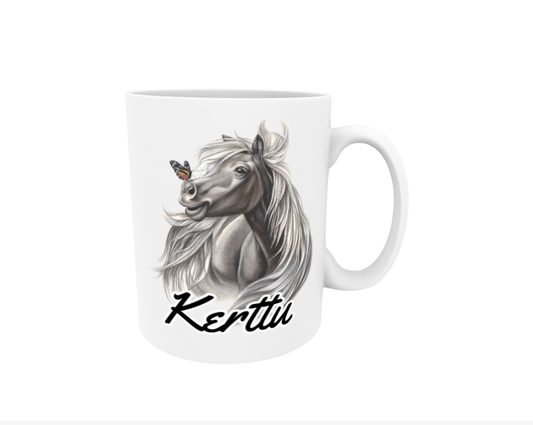 Gretel / Black Horse and Butterfly - Name Mug