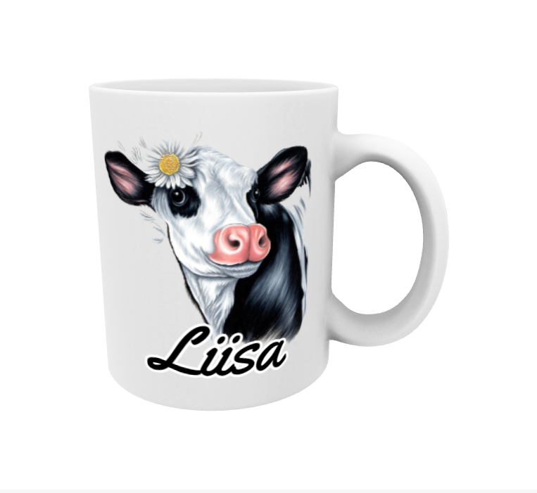 Liisa / Mustavalkoinen Lehmä -Muki