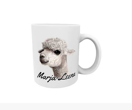 Marja-Leena / Alpaca / Llama -Name Mug (20 mm text)