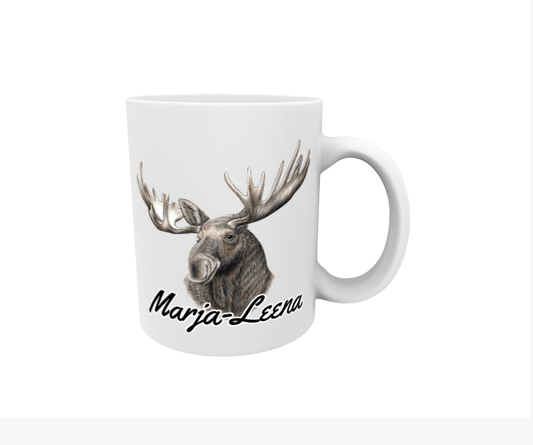 Marja-Leena / Deer -Name mug (20mm text)