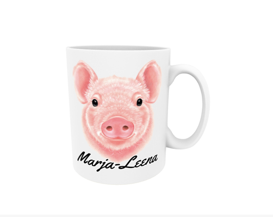 Marja-Leena / Pig -Name mug (20mm text)