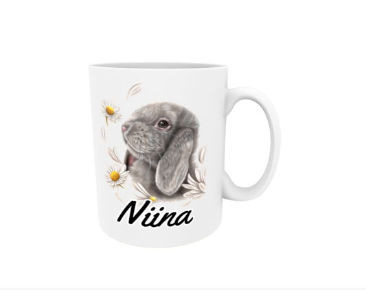 Niina / Bunny and Flowers - Name Mug