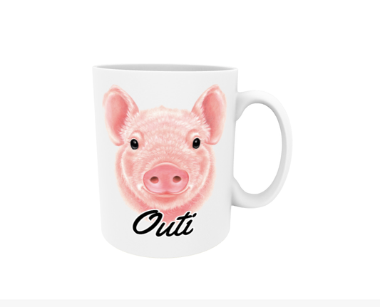 Outi / Pig - Name Mug
