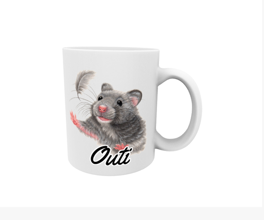 Outi / Mouse and Feather - Name Mug