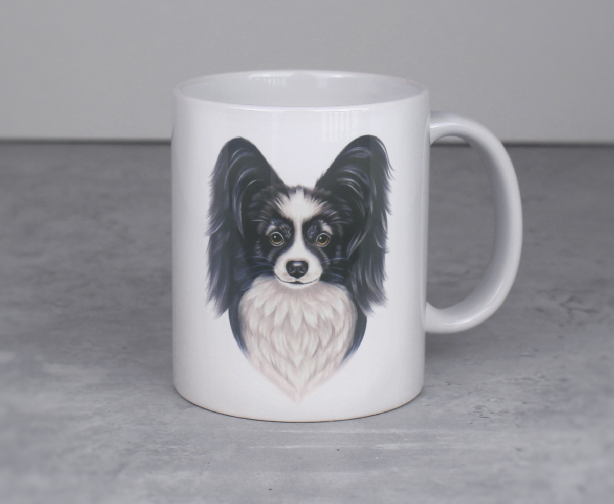 Perhoskoira Mustavalkoinen Papillon -Muki (Koirarodut)