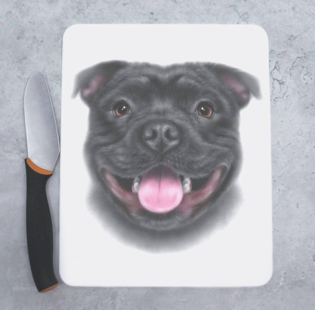 Staffordshire Bull Terrier / Staffie Black - Skärbräda (Hundraser)