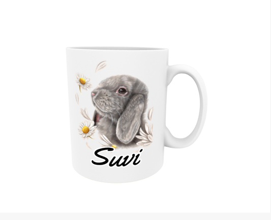 Summer / Bunny and Flowers - Name Mug
