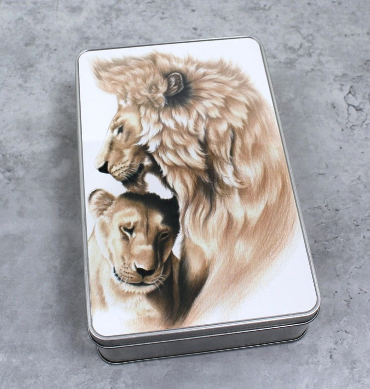 Lion couple - Tin box
