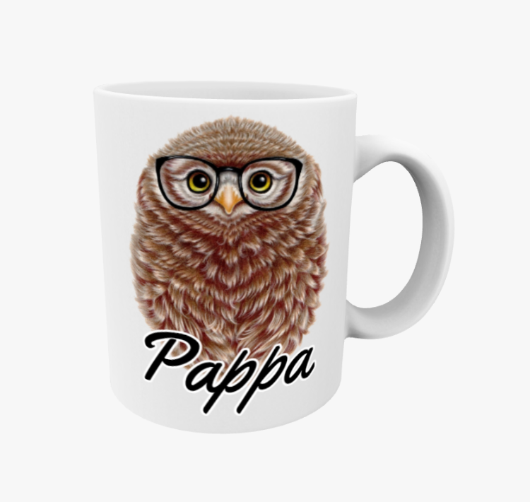 Pappa / Pöllö ja Silmälasit -Muki