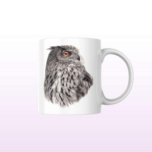 Huuhkaja Harmaa -Muki (Pöllö) - ArtByAnnaK