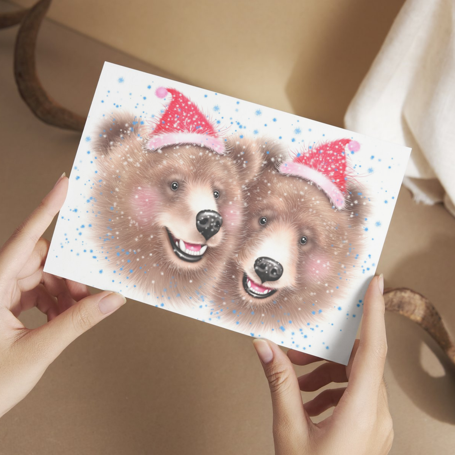 Karhupari Joulu -Postikortti (Karhu)