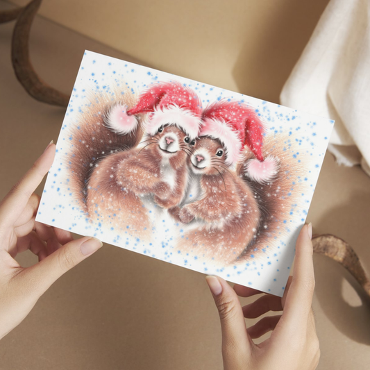 Oravapari Joulu -Postikortti (Orava)