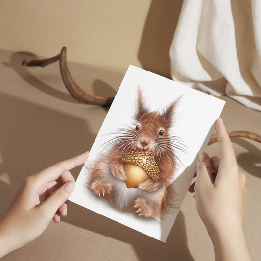 Orava ja Tammenterho -Postikortti