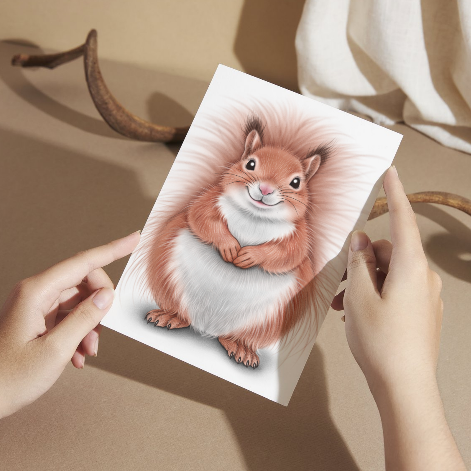 Orava -Postikortti - ArtByAnnaK