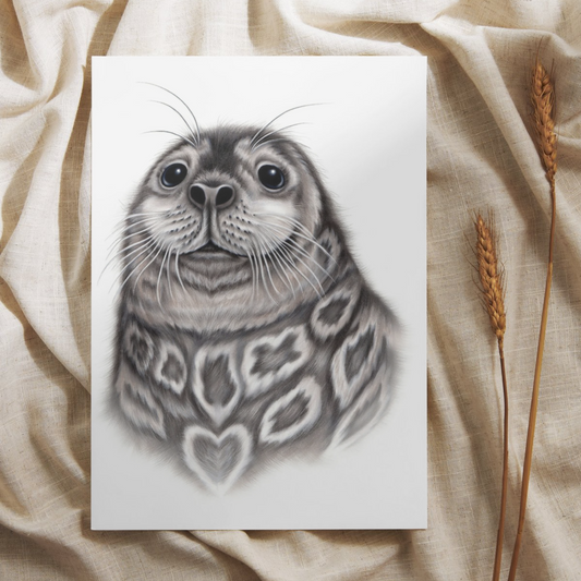 Norppa / Saimaannorppa -Postikortti - ArtByAnnaK