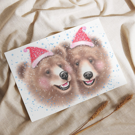 Karhupari Joulu -Postikortti (Karhu)